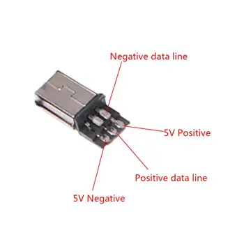 10Sets DIY Mini USB 2.0 5PIN Vtič Z Vtičnico Plastični Pokrov Z Plinski Priključek