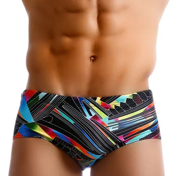 2021 Geometrijske Moške Plavanje Hlačnic Bikini Moške Kopalke Deskanje Poletje Plaža Hlače Seksi Kopalke, kratke Hlače