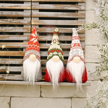 3Pcs Božič Gnome Lutka, Božični Okraski za Dom Navidad 2023 Xmas Tree Lesen Obesek Novo Leto 2024 Darila