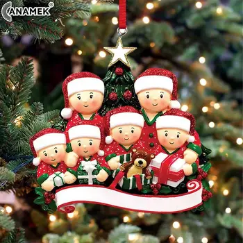 Božič Obesek DIY Osebnih Družino Božični Okraski Za Dom 2023 Navidad Božič Visi Drevo Ornament Novo Leto 2024
