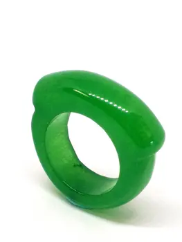 Moške Sedlo Smaragdno Zelena Jadeit Jade Poroko Kamen Palec Prstan Resnično Trdni Moški Lokostrelstvo Naravni Gemstone Nakit 20 mm