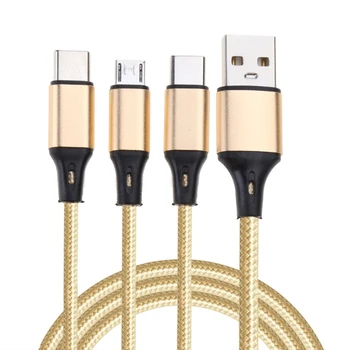 Multi Kabel za Polnjenje, USB C Razdelilno Kabelsko 3 v 1 za Hitro Polnjenje Kabel z 2 Tip C 1 MicroUSB Moški Vmesnik za Telefone, Tablične