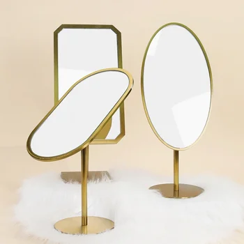 Nakit shranjujte števec namenjen ogledalo, doma namizje kovinski zaslon ogledalo, 180 stopinj flip jutranje in ličila ogledalo