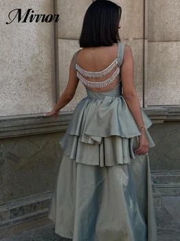 Ogledalo Obleko Elegantno Letnik Beaded Sequined Talasati-Line Meri Formalne Priložnosti Prom Oblačenja Večer Stranka Oblek
