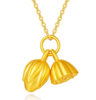 resnično zlata 999 čare 24k čistega zlata lotus obeski za ženske, darilo za rojstni dan